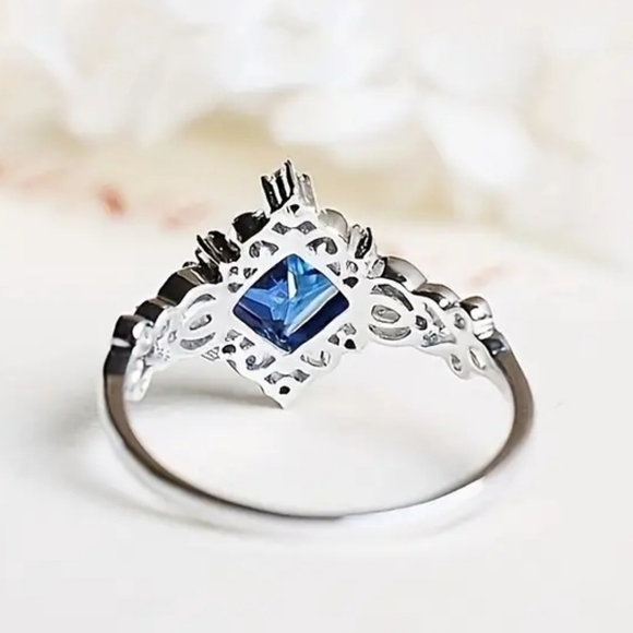 Blue Sapphire Ring-size 6 - Picture 2 of 4